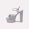 diana silver high heel sandals for women