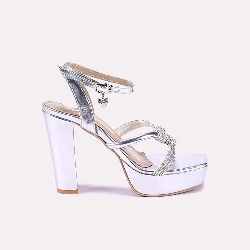 diane women silver bridal heel sandals