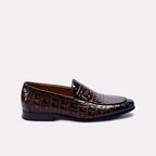 dominic mens dark brown crocodile formal loafers