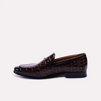 dominic dark brown crocodile formal loafers for men