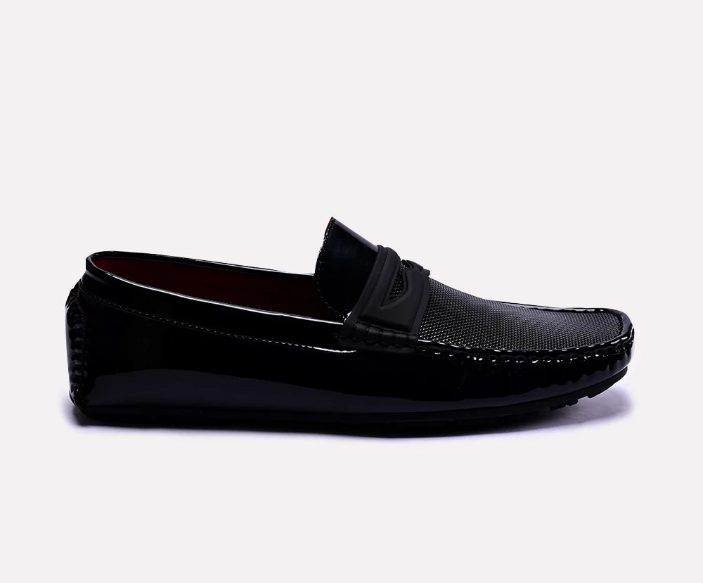 durbin black penny loafers for men