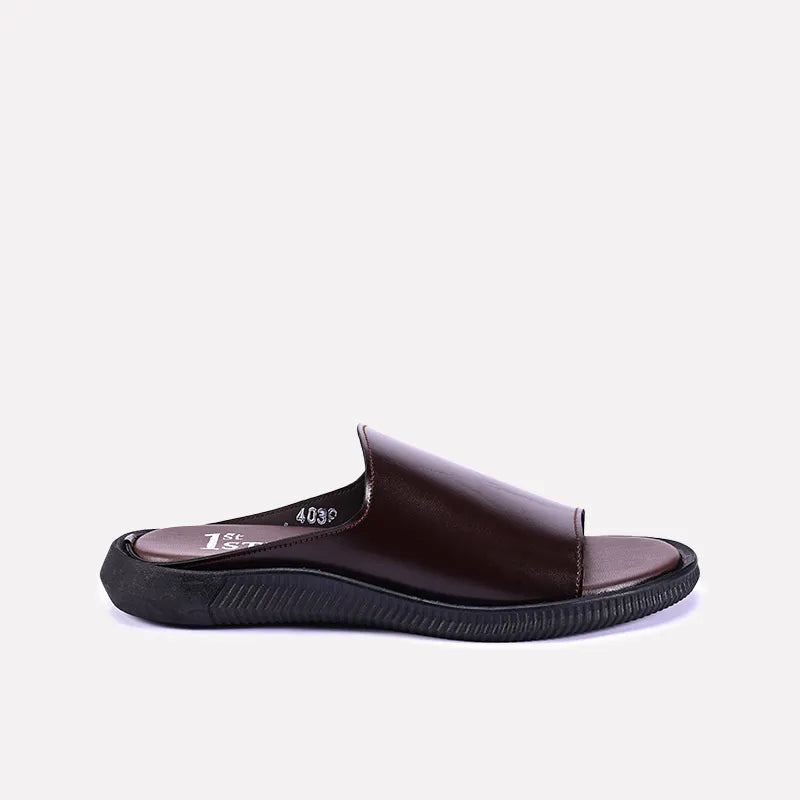 dylan men brown smoothy slides