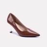 eastwick pointed heel brown court shoes