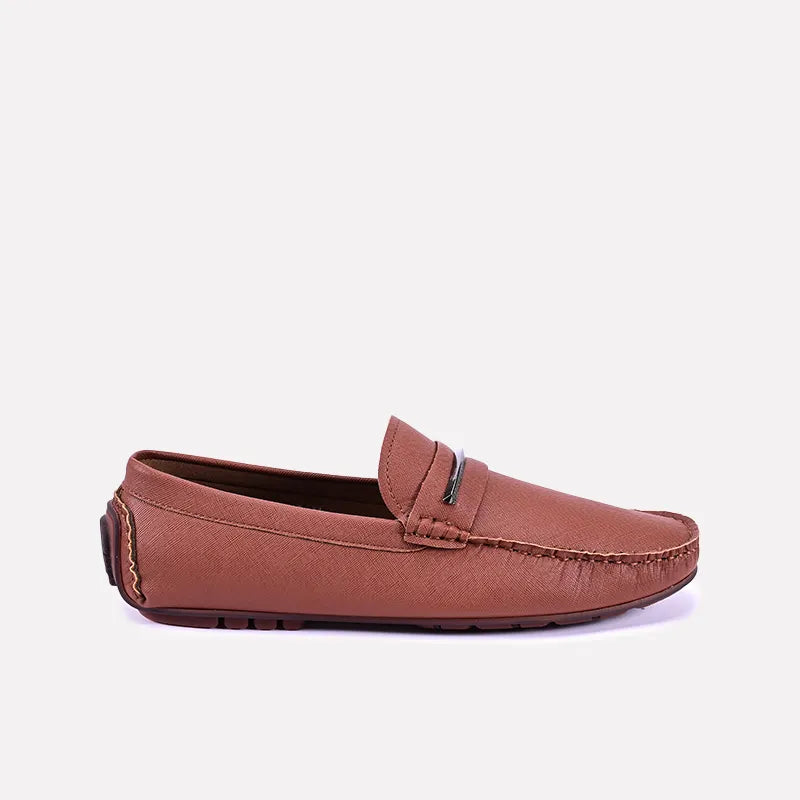 edwin men brown classic loafers