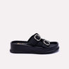 elena women black platform slides