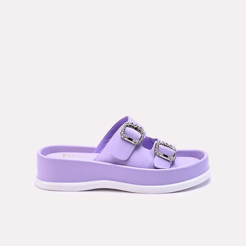 elena women purple platform slides