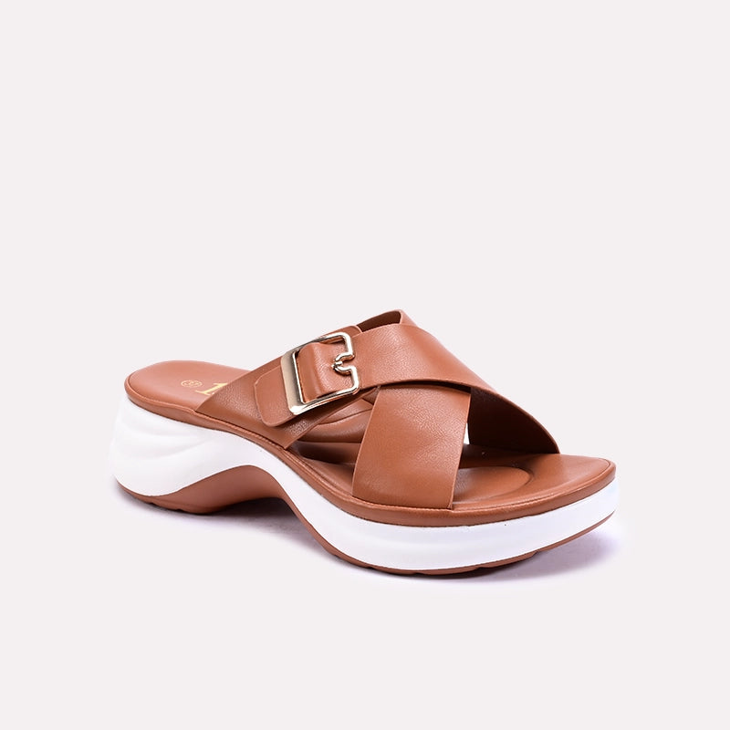 eliza mustard chunky criss cross casual slippers