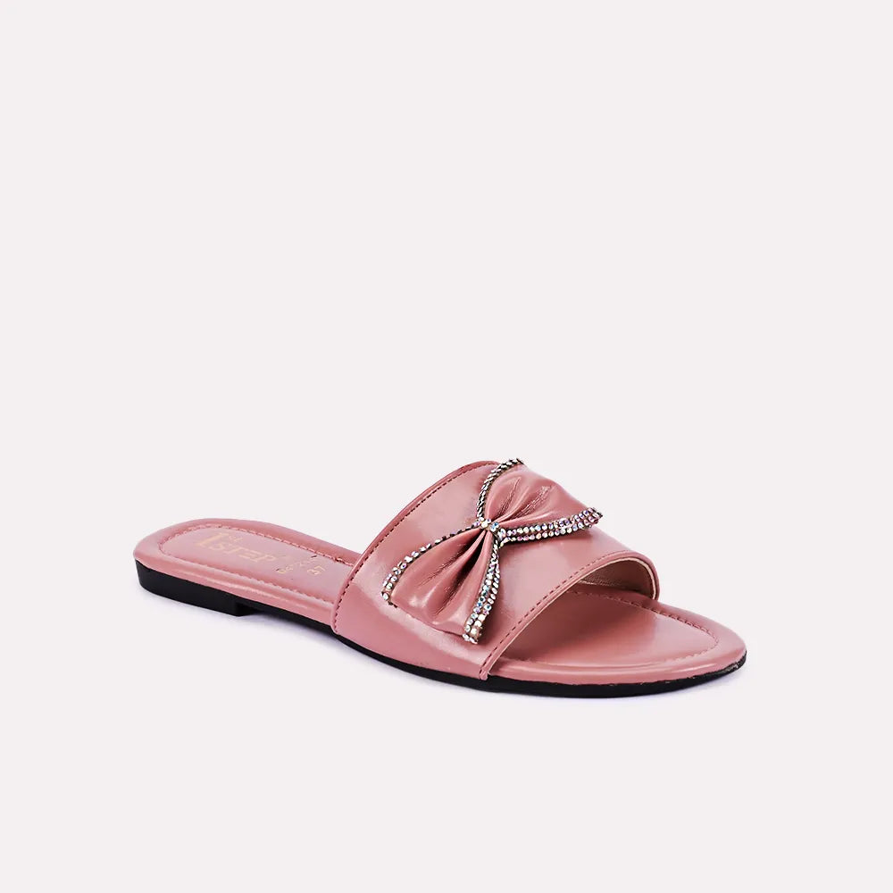 ellie peach flat slippers