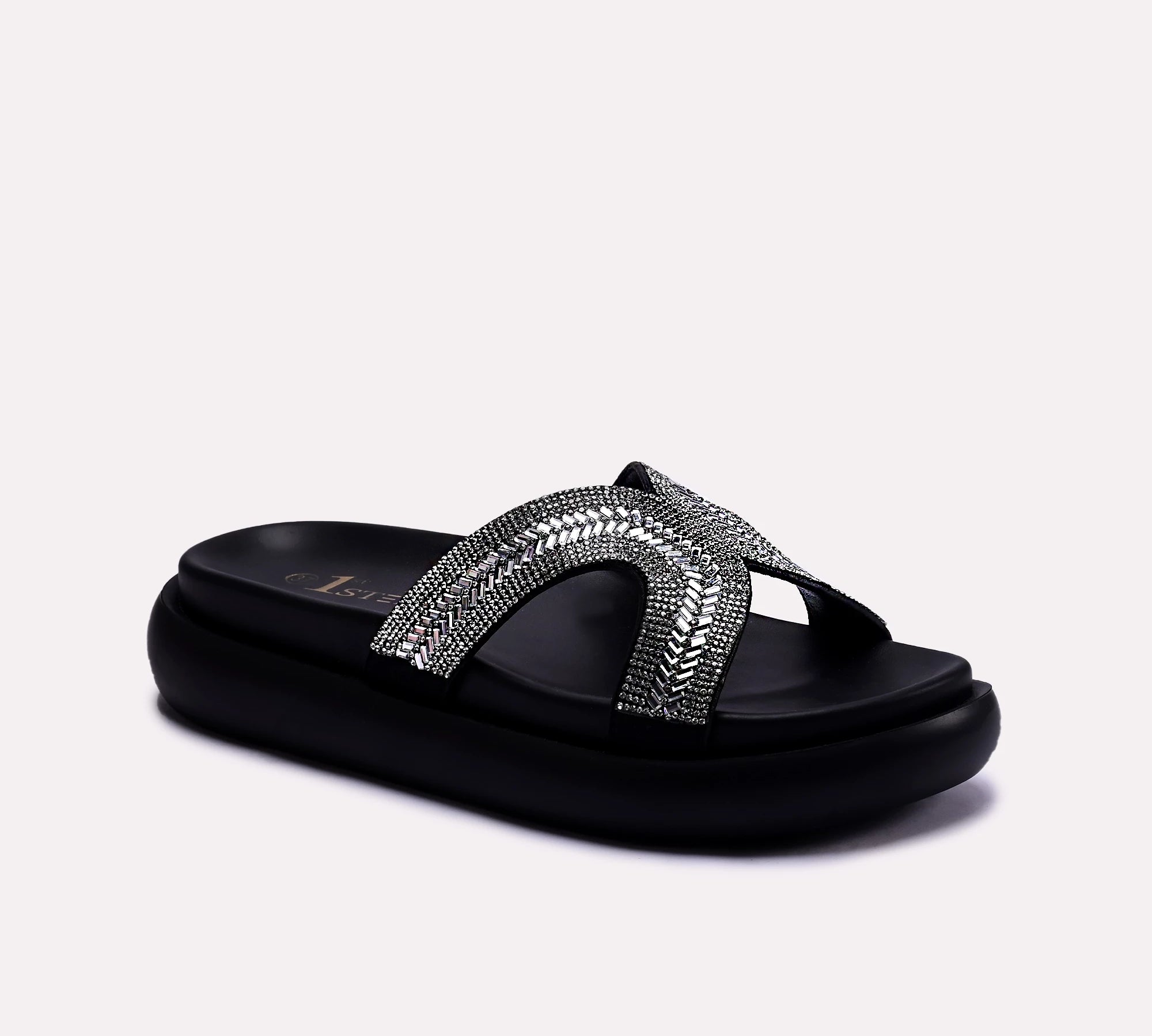 black women thick sole casual slippers