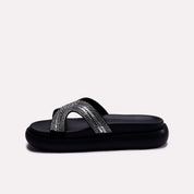 black thick sole casual slippers for women