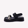 emerlia black chunky casual sandals for women