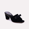 emmeline black block heel casual slippers