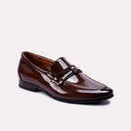 emory brown glossy slip on dress shoes