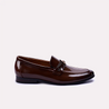 emory mens brown glossy slip on dress shoes