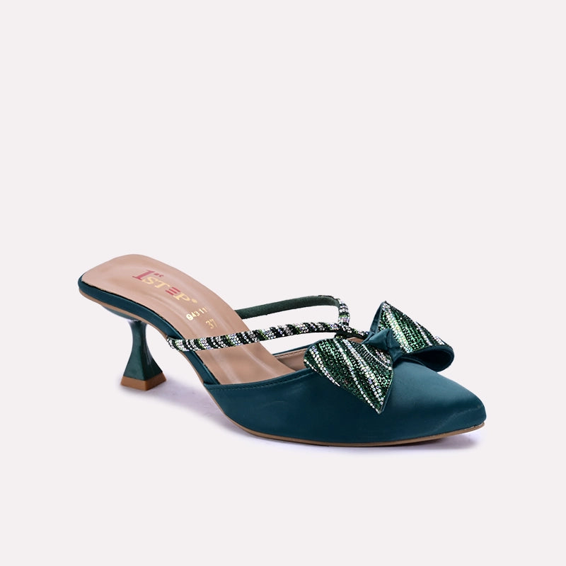 etta sea green bridal heel mules