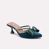 etta sea green bridal heel mules