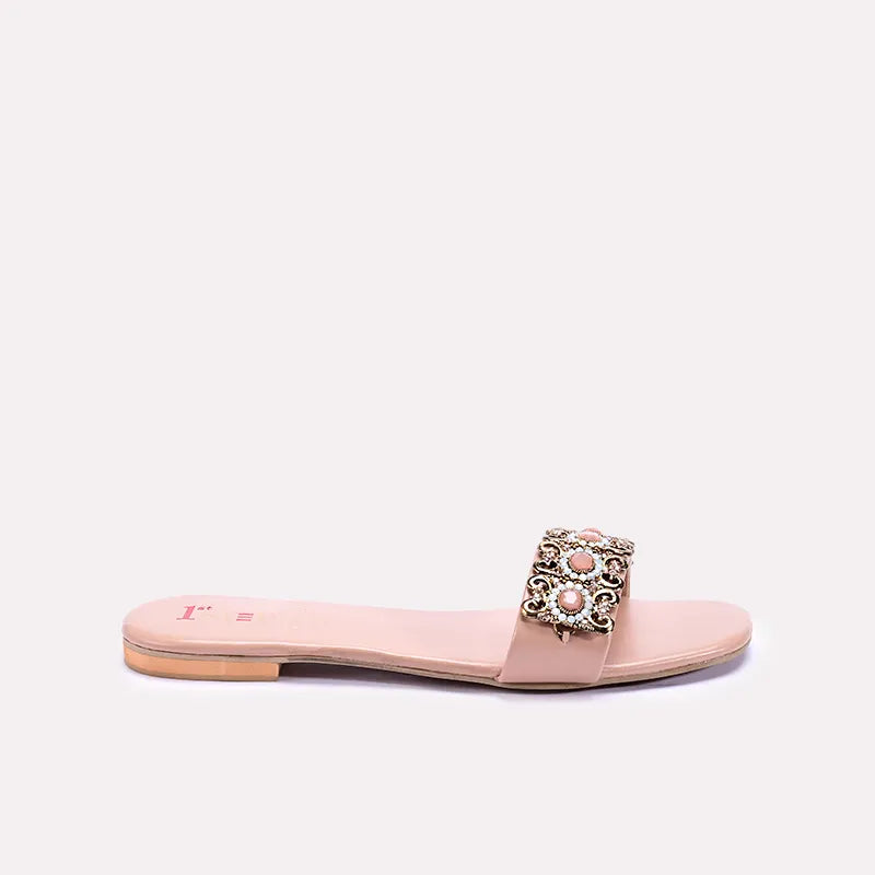 fable womens peach fancy slippers