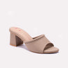Fawn Block Heel Casual Slippers