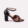 fenella women black block heel fancy sandals