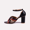 fenella black block heel fancy sandalsfor women