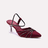 feronika maroon fancy pumps