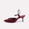 feronika maroon fancy pumps for women