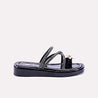 finchley womens platform black fancy slippers