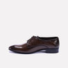 fleck brown textured derby shoes for men