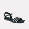 fleur green fancy flat sandals