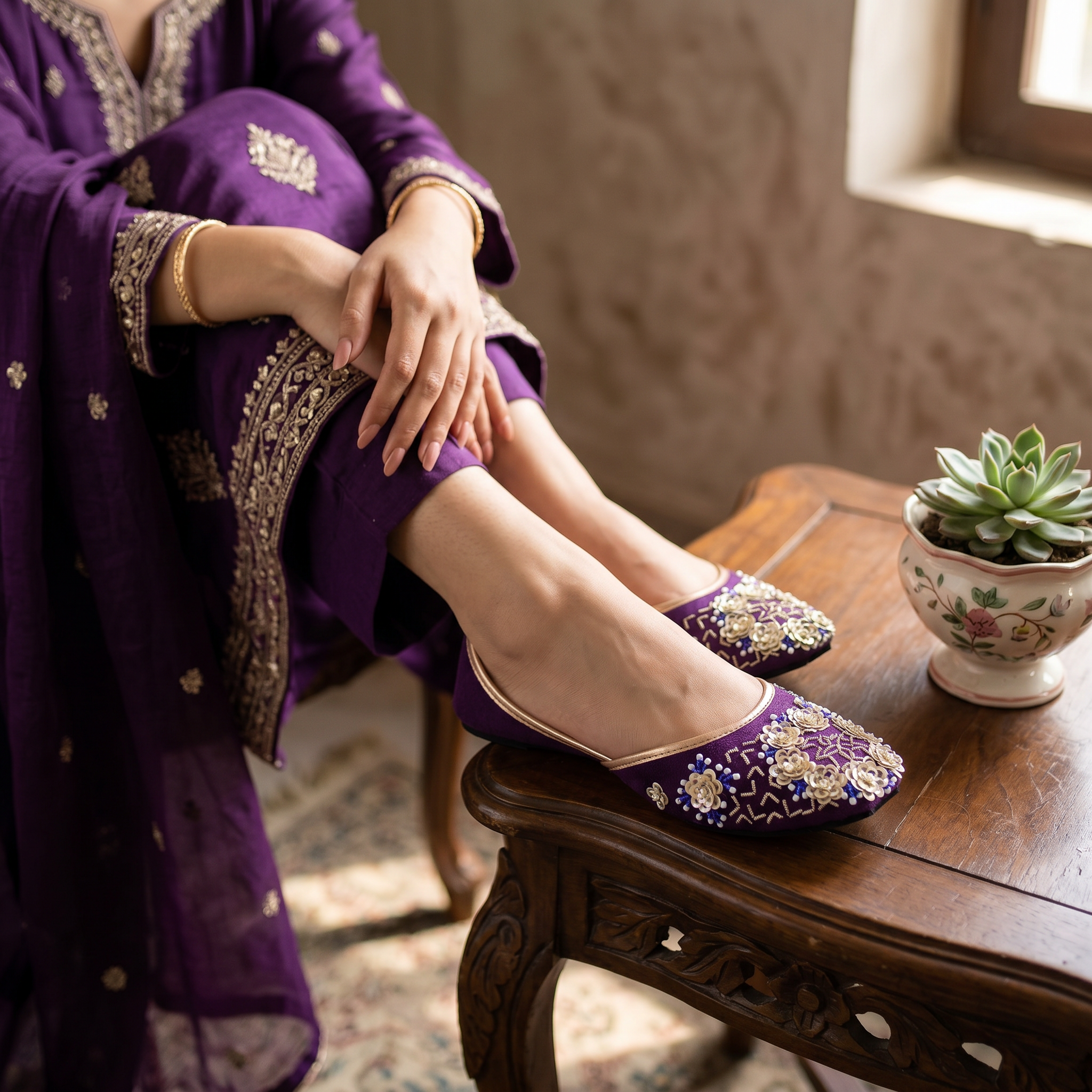 Fancy Khussa Purple 0460034