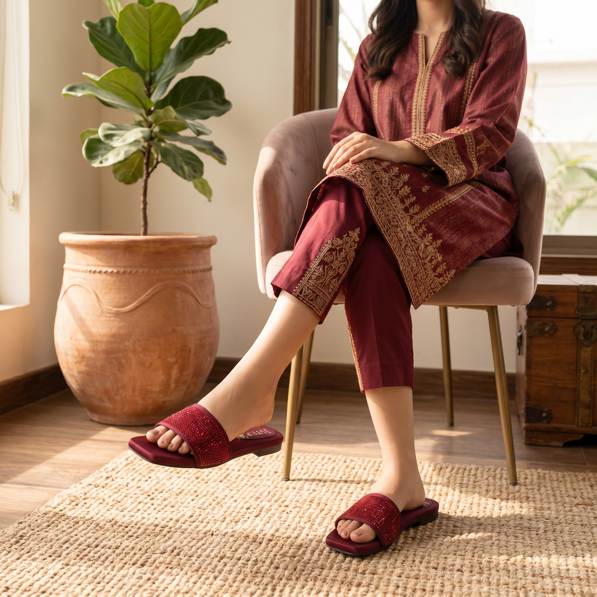 Fancy Slipper Maroon 0413808