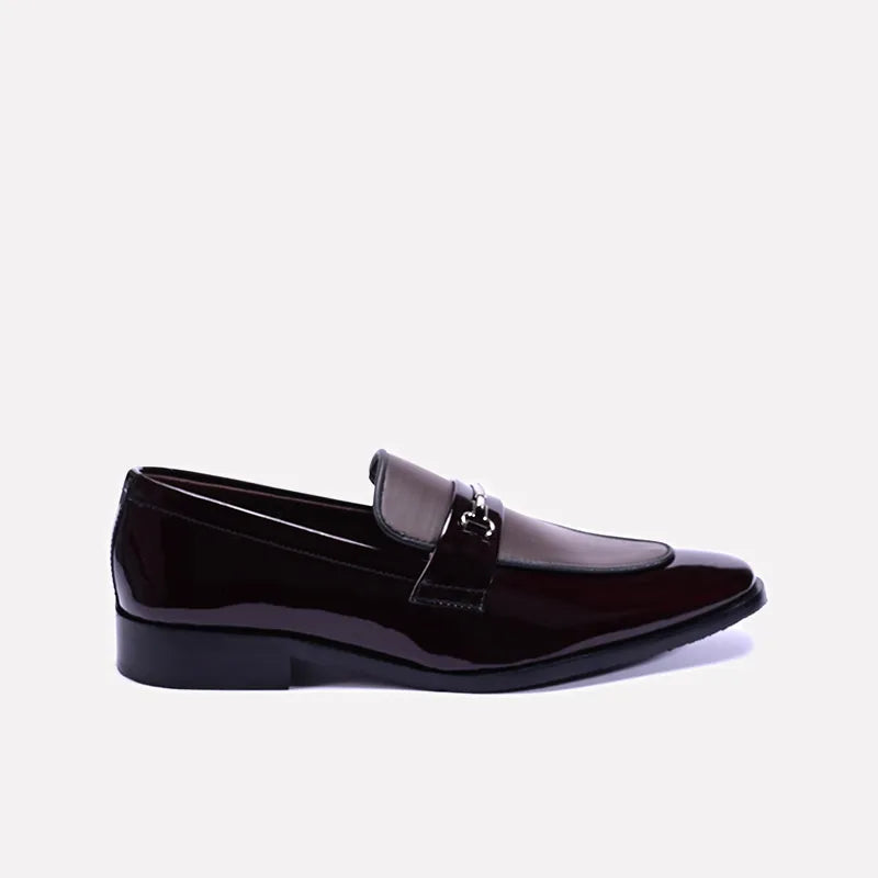Gareth Maroon Glossy Dress Shoes 0111132
