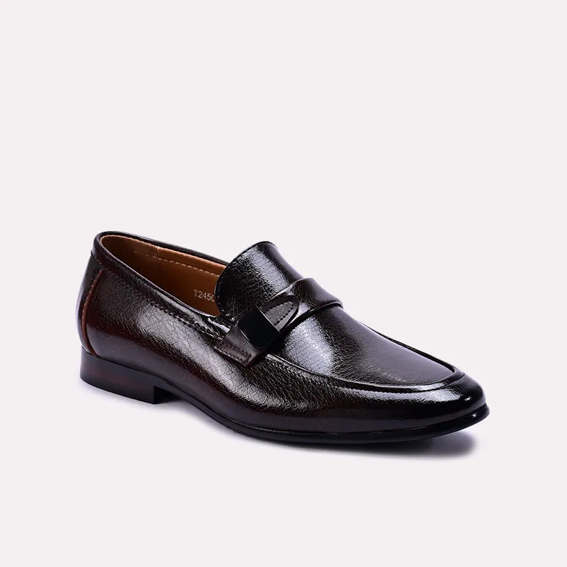 gavin dark brown formal slip on shoes