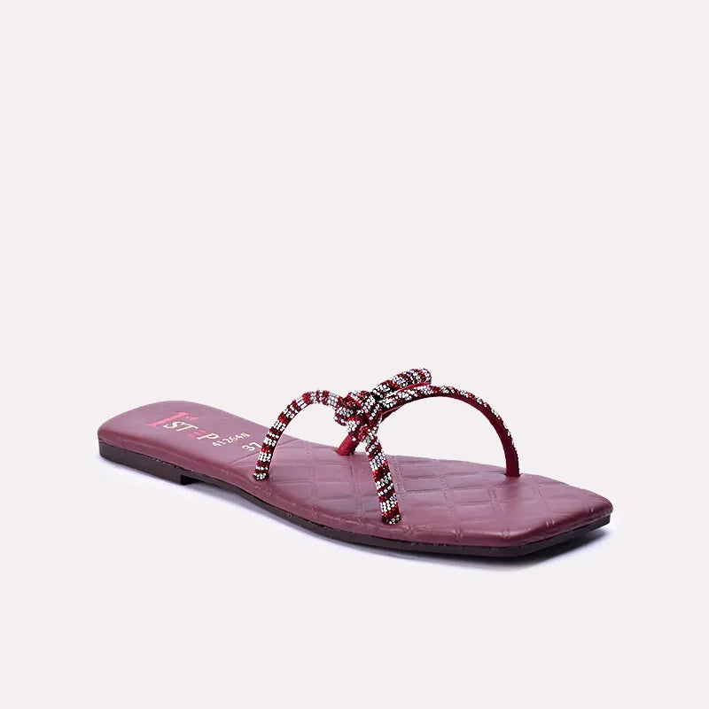 georgiana maroon fancy slippers