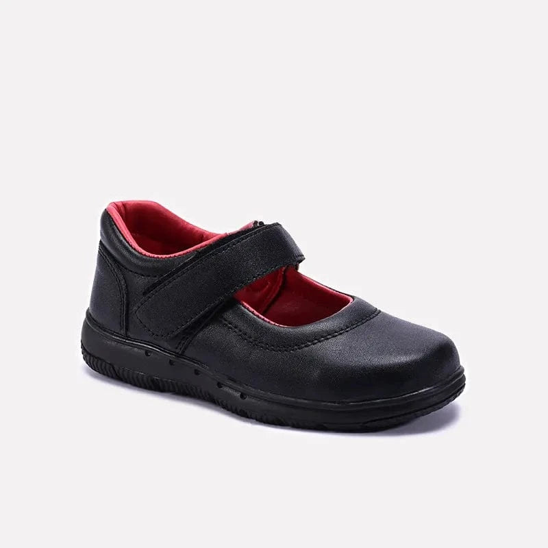 girls black school shoes