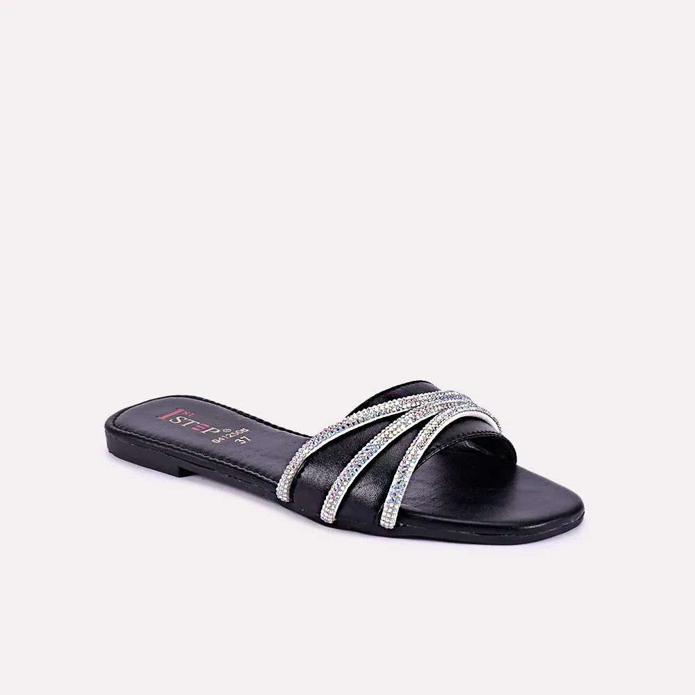 giselle black fancy slippers