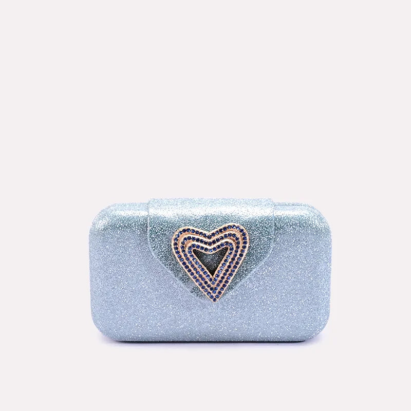 glimmer grace blue casual clutch 