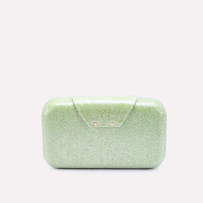 light green glimmer grace casual clutch