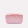 peach glimmer grace casual clutch