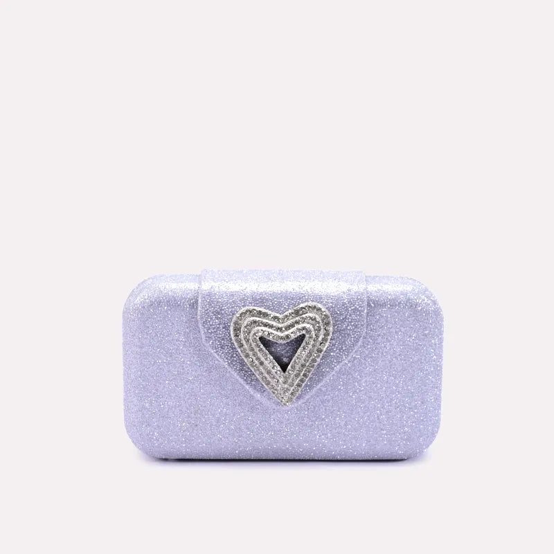 glimmer grace silver casual clutch