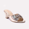 Gold Fancy Heel Slippers