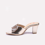 Gold Fancy Heel Slippers for Women