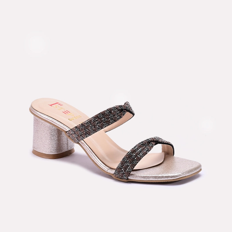 Gold Fancy Heel Slippers 0413155