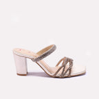 Gold Fancy Heel Slippers 0413157