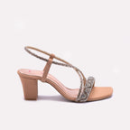 Womens Gold Fancy Sandals