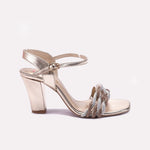 Womens Gold Fancy Sandals