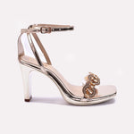 Womens Gold Fancy Sandals