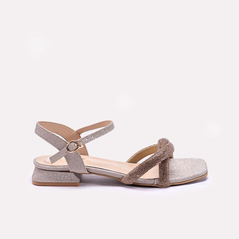 Womens Gold Fancy Sandals