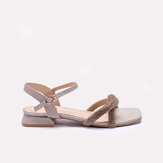 Womens Gold Fancy Sandals