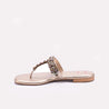 Gold Flat Fancy Slippers for Women
